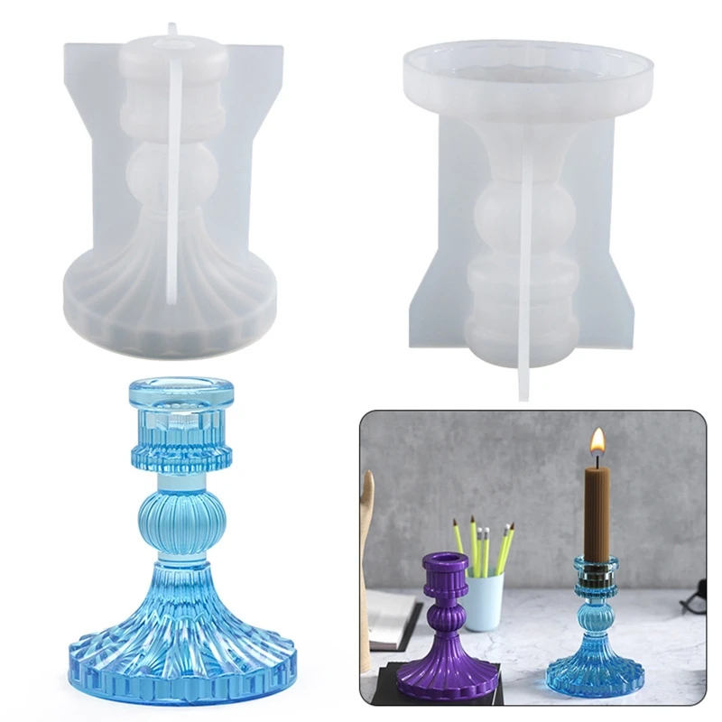

Tealight Candles Holders Silicone Molds for Resin Candlestick Epoxy Casting Mold