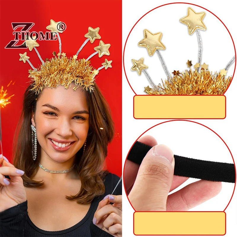 High Quality New Year's Headband Gold And Silver Color Christmas Party Accessories