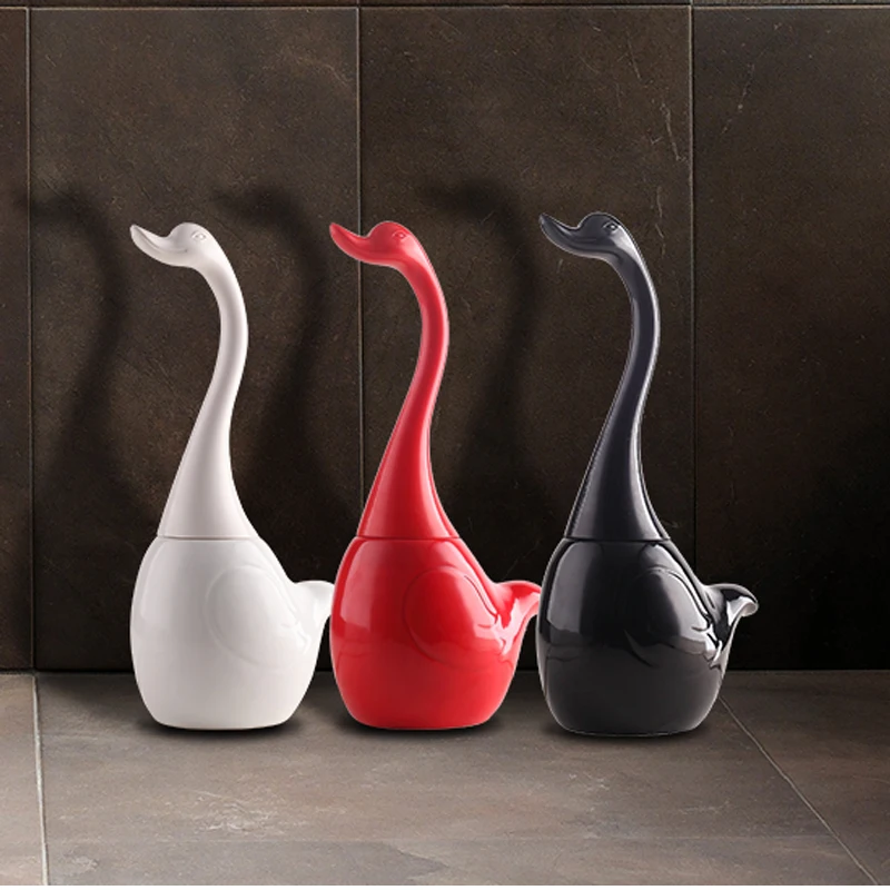 

Creative Toilet Brush Bathroom Toilet Brush Long Handle Decontamination Ceramic Base Creative Swan Toilet European Cleaning Set