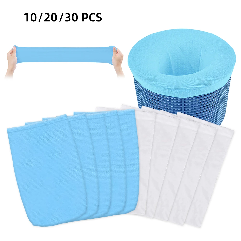 Lot de 100 chaussettes d'écumoire de piscine économiseurs pour filtres de piscine  piscine panier chaussettes filtre