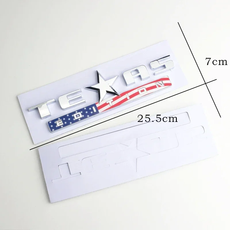 1pcs x 크롬 실버 블랙 ABS 텍사스 에디션 엠블럼 배지 CHEVY SILVERADO GMC SIERRA 트렁크 스티커 데칼