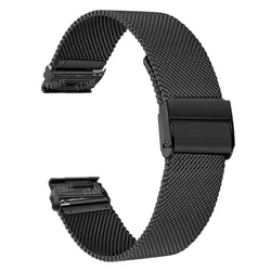 Premium Stainless Steel Quick - Fit Metal Strap 22mm Watchband Bracelet - 22mm (Black milan)