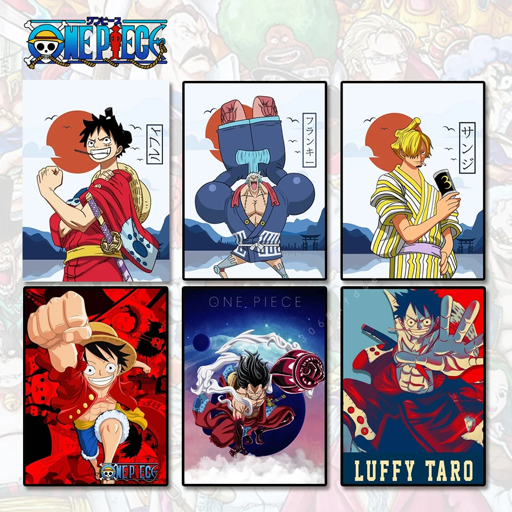 

Японское классическое Аниме One Piece гостиная Модульная картина из комиксов картины Hd Печать художественные принты подарки для детей плакат для дома
