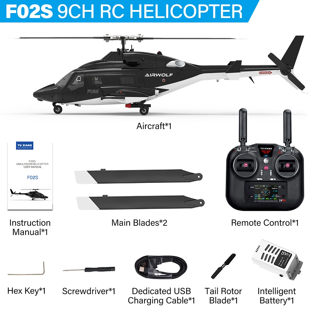 YUXIANG Airwolf RC 헬리콥터 1:34 9CH GPS 브러시리스 광학 흐름 포지셔닝
