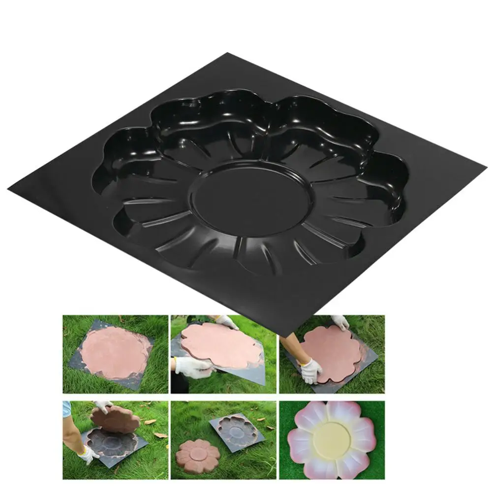 DIY Decorative Garden Pavement Flower Shaped Stepping Stone Mold Tool for Garden Supplies Decor