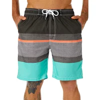 Colorful Stripe Pattern Beach Shorts For Men USA Flag 3D Print Swim Trunks Summer Surf Board Shorts Loose Short Pants Streetwear 2