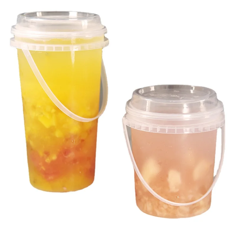 Plastic Cups with Lids 700ml/1000ml Reusable