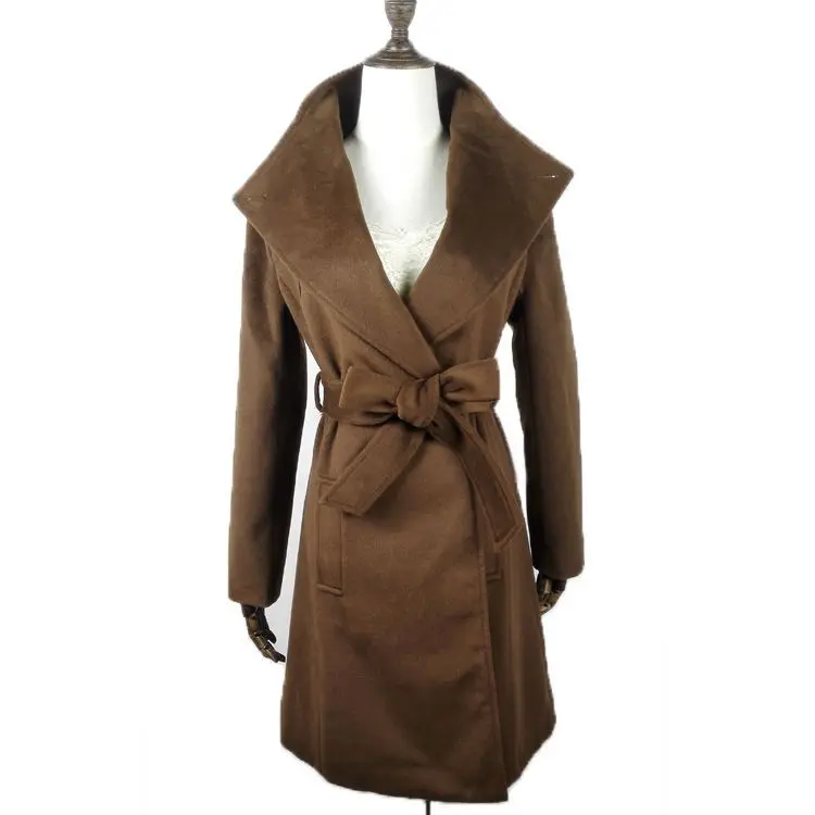 

Женское шерстяное пальто средней длины, твидовое пальто с перекрестными краями для осени и зимы, 2024