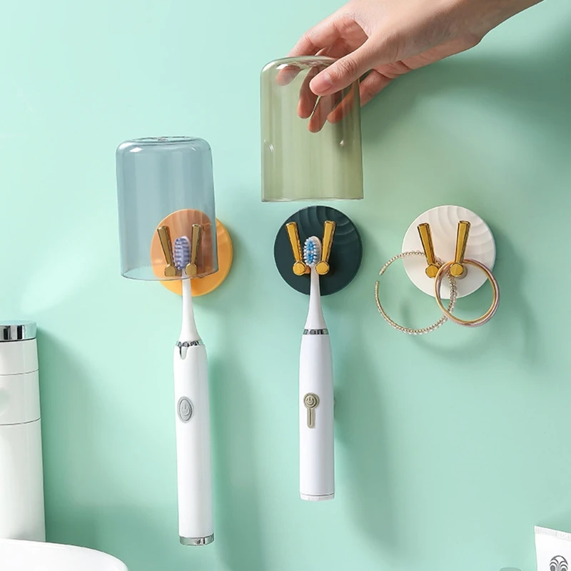 Plastic Toothbrush Holder Razor Shaver Tooth Brush Storage Rack Wall Mounted Hanger Bathroom Organizer Accessories Pouch Free |