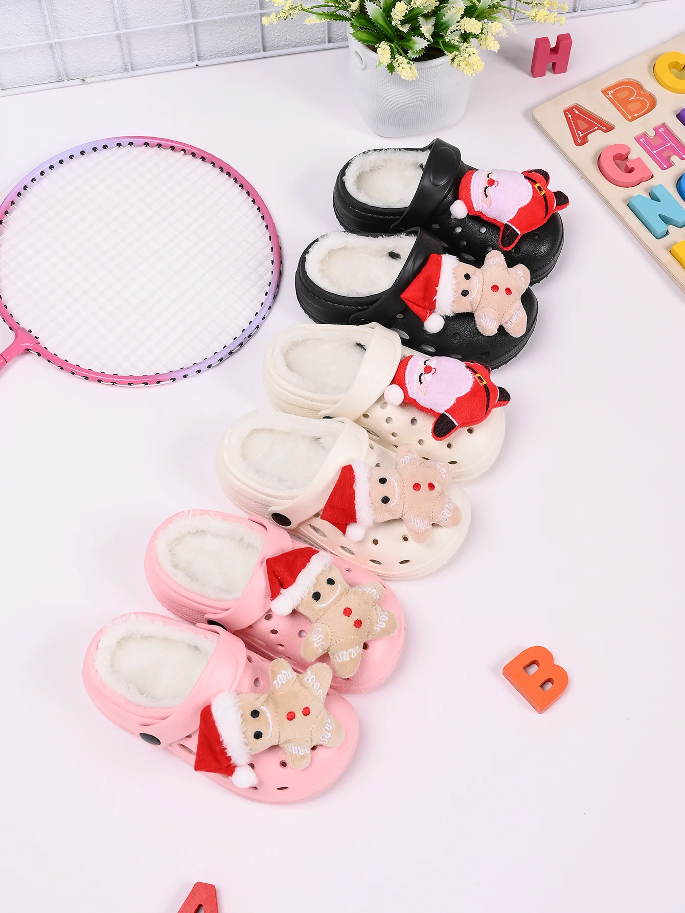 Children's Winter Slippers - Plush Soft EVA Sole Anti Slip Kids Indoor Shoes