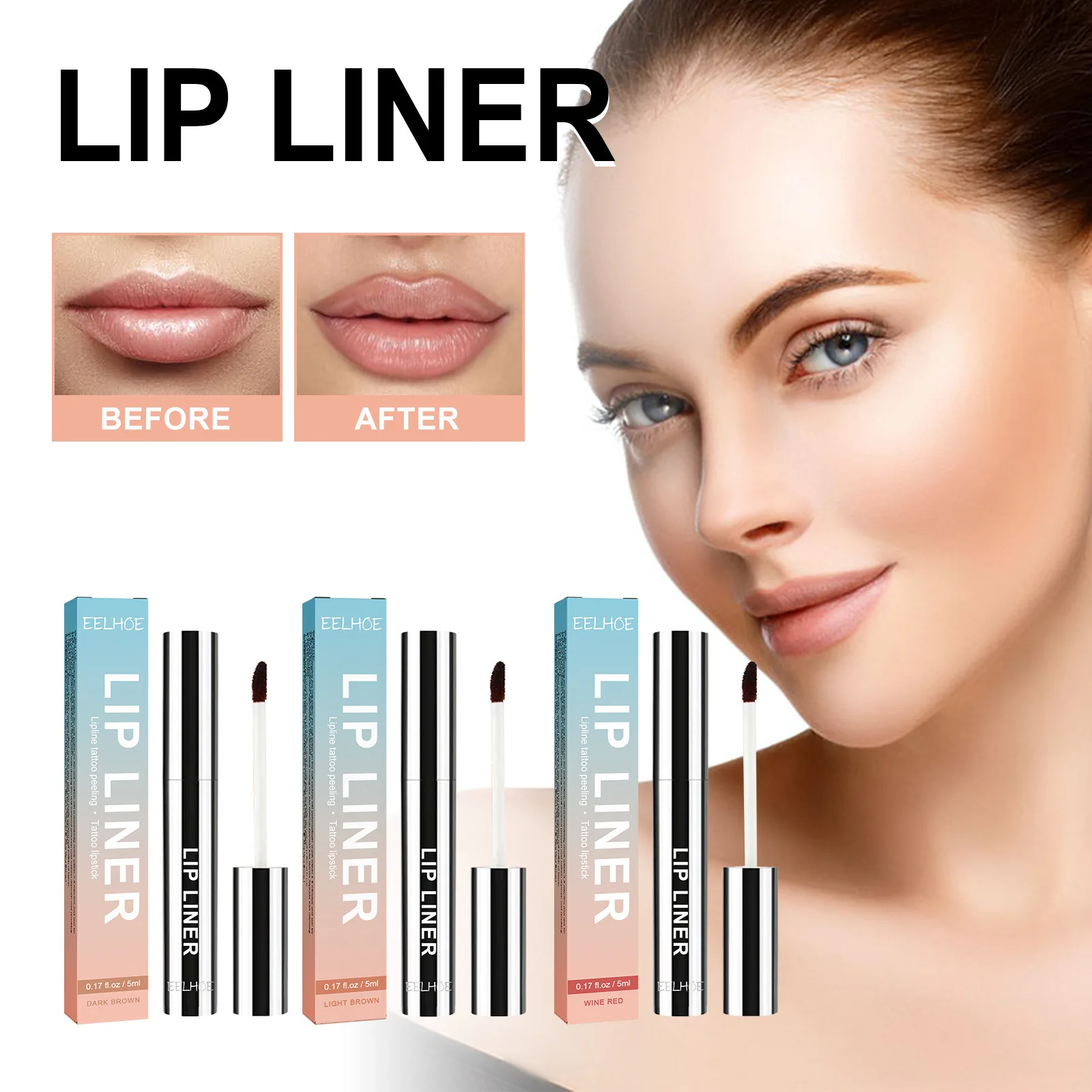 3 Kleuren Peel Off Lip Liner Tattoo Waterdichte Langdurige Matte Fluwelen Lip Tint Sexy Rode Contour Lippen Make-Up Cosmetica