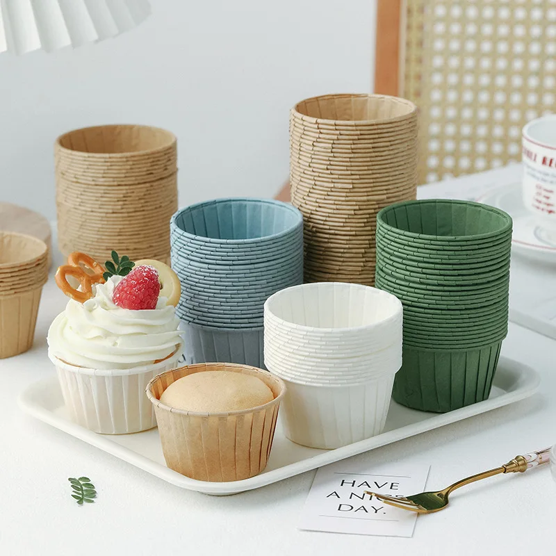 

50Pcs Cupcake Paper Cups Round Coated Big Muffin Tray Cake Wrappers Baking Tray Cupcake Case Cake Paper Cups Pastry Supplies