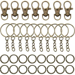 Swivel Snap Hooks and Key Rings Set for DIY Jewelry and Lanyard Crafting - 70 Piece Kit (Bronze)