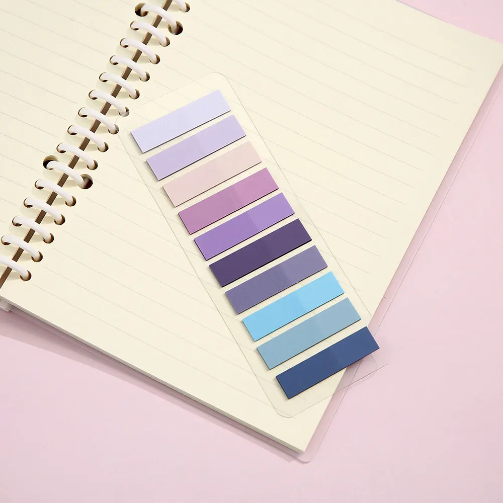 Vibrant Transparent Colorful Index Sticker Memo Pad - 200 Sheets Self-Adhesive Sticky Notes