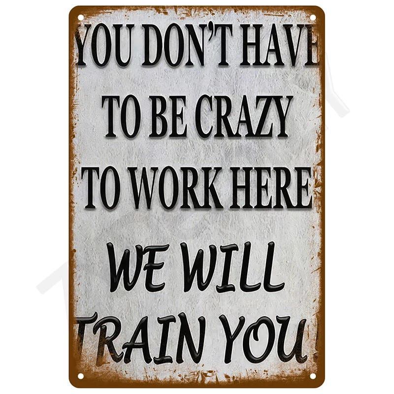 Vintage Metal Tin Sign for Wall Art and Home Decor