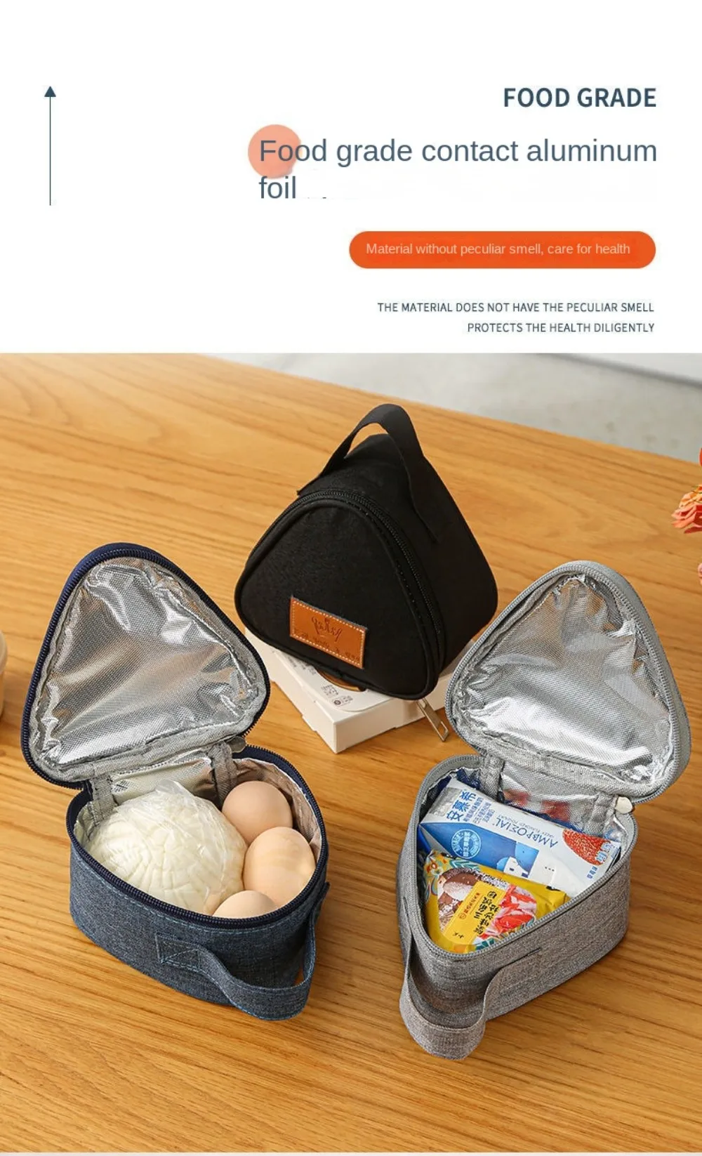 Hochwertige Tragbare Dreieckige Isoliertasche Aluminiumfolie Langlebige Thermische Kühltasche Mini-Lunchbox – Detail 5
