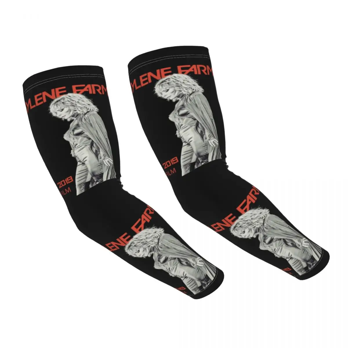 

Custom Mylene Farmer UV Protection Arm Sleeves Women Men Athletic Sports French Singer Tattoo Cover Up for Cycling