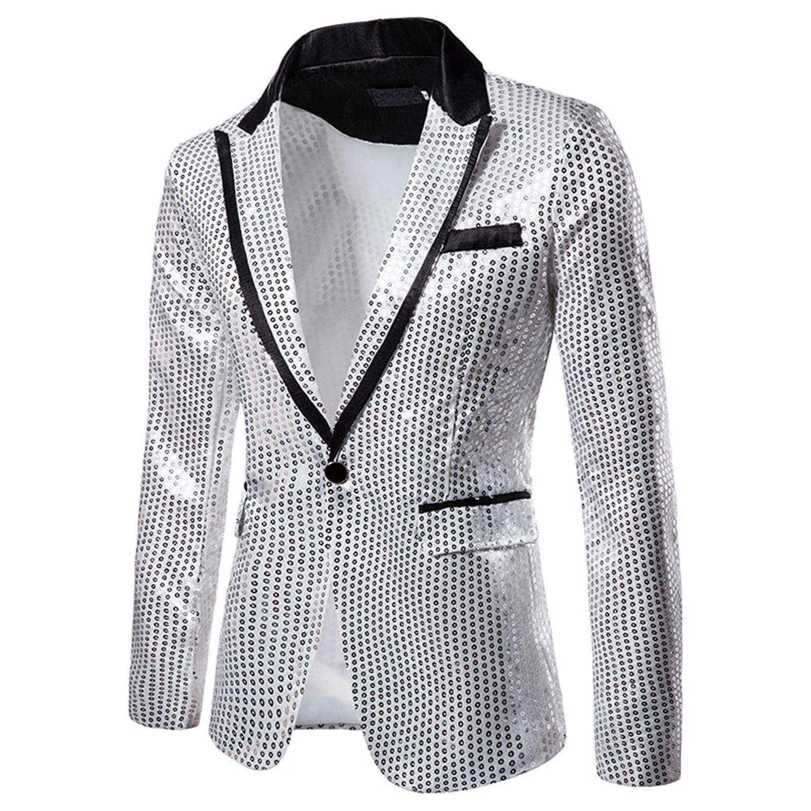 Shiny Shawl Collar Sequins Blazer Jacket for Men Night Club Party Graduation Men Suit Blazer Homme Costume Stage Wear for Singer 5