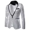 Shiny Shawl Collar Sequins Blazer Jacket for Men Night Club Party Graduation Men Suit Blazer Homme Costume Stage Wear for Singer 5
