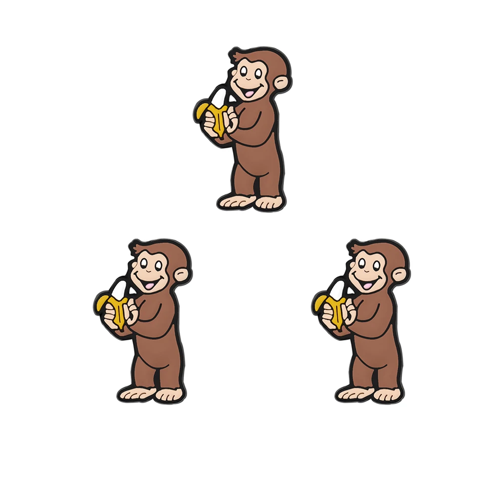 3-12 Stück Hot Toys Cartoon Curious George Affen-Serie PVC-Schuhzubehör DIY Abnehmbare Wasserdichte Kreative Schuhdekorationen – Detail 16