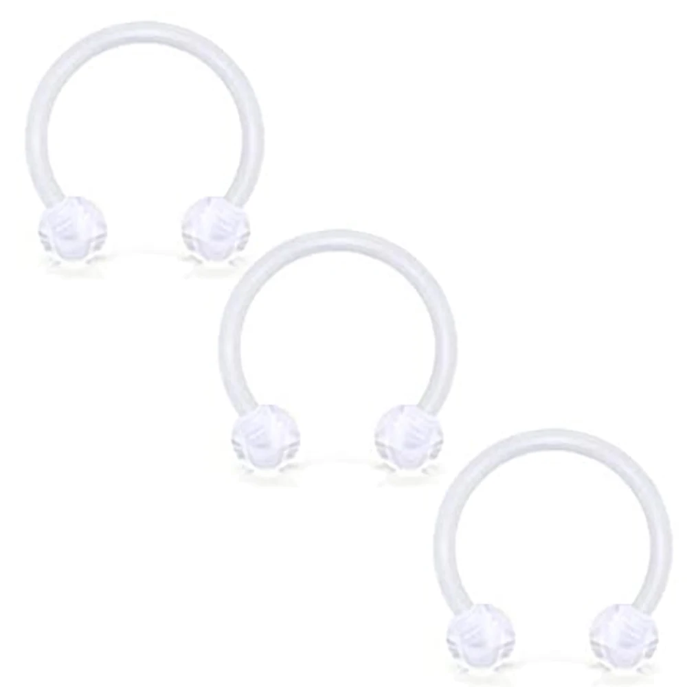 Klar sport arbeit bioflex helix tragus conch ohrringe kunststoff medusa piercing schmuck lippe ringe labret piercing halter – Detail 8