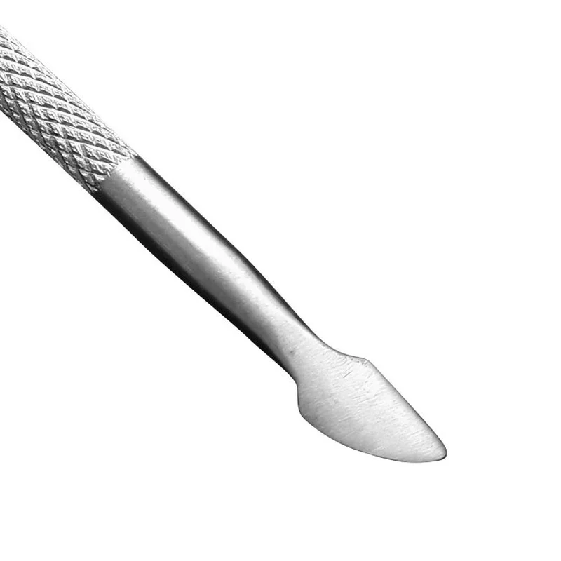 1pcs Nail Art Cuticle Spoon Pusher Stainless Steel Remover Trimmer Manicure Set Tool Double Side Push Pedicure