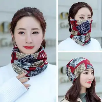 Fashion Double Head Cap Bib Twist Cap Multi-Functional Printed Scarf Cover Cap Neck Cap Face Mask Headscarf Cap C081 1