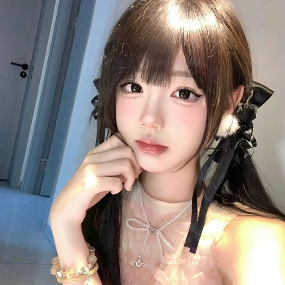 Elegant Rose Flower Satin Hairpins Y2k Women Girls Ponytail Clip Bow Ribbon Hair Clips Barrette Wedding Party Hair Accessories