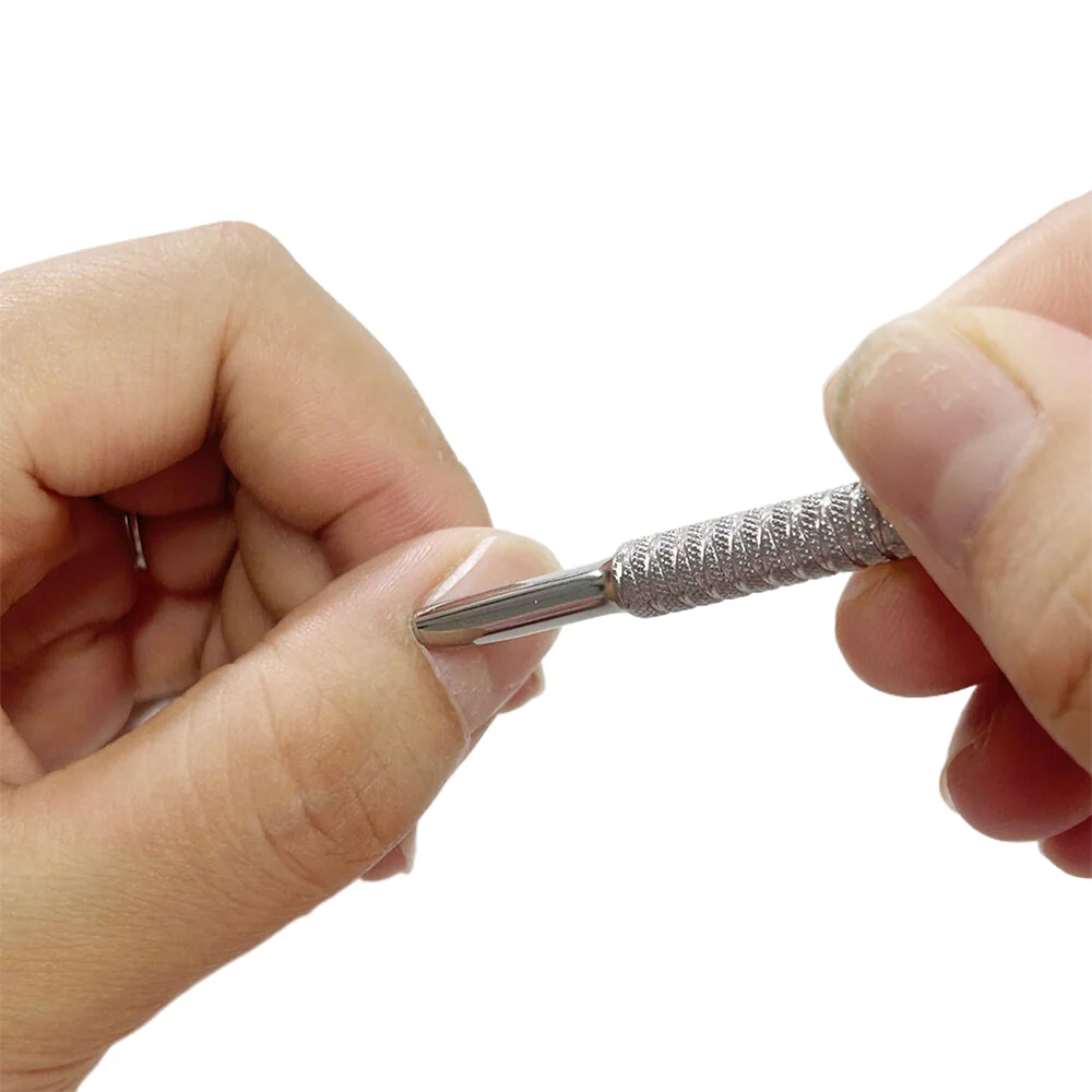Cuticle Pusher Tools Professional Nail Cuticle Pusher Remover Trimmer Spoon Shaped Dual Sided Metal Stainless Steel