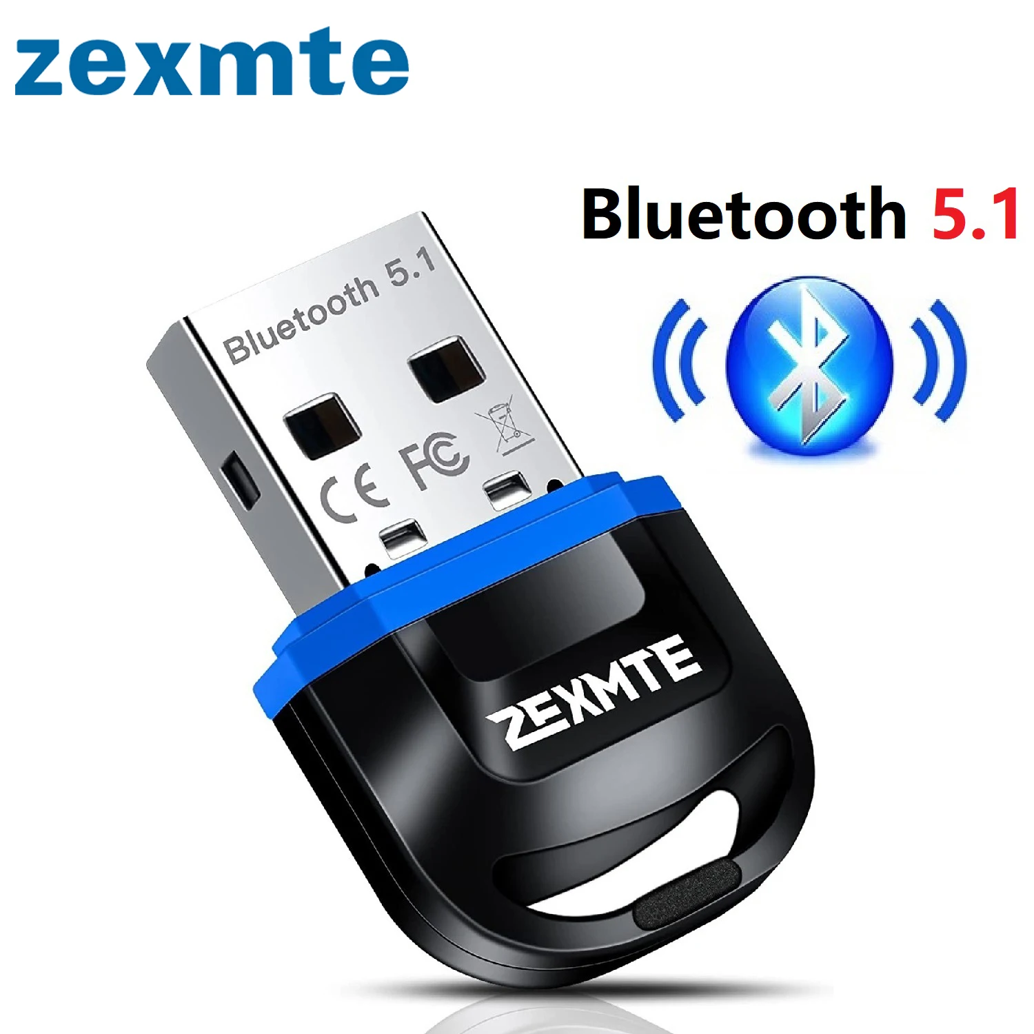 Адаптер Bluetooth Zexmte BT5.1 мини адаптер для ПК наушники динамики клавиатура мышь