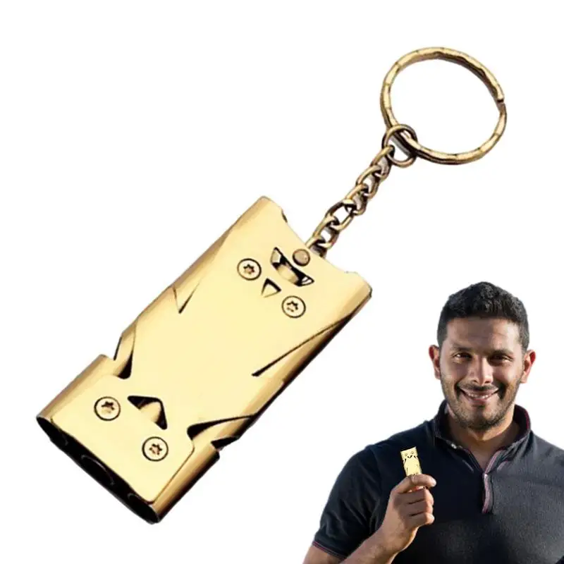 

Keychain Whistle Outdoor Safety Whistle Double Tubes 120 Db Portable Aluminum Alloy Whistle For Camping Hiking Boating Hunting