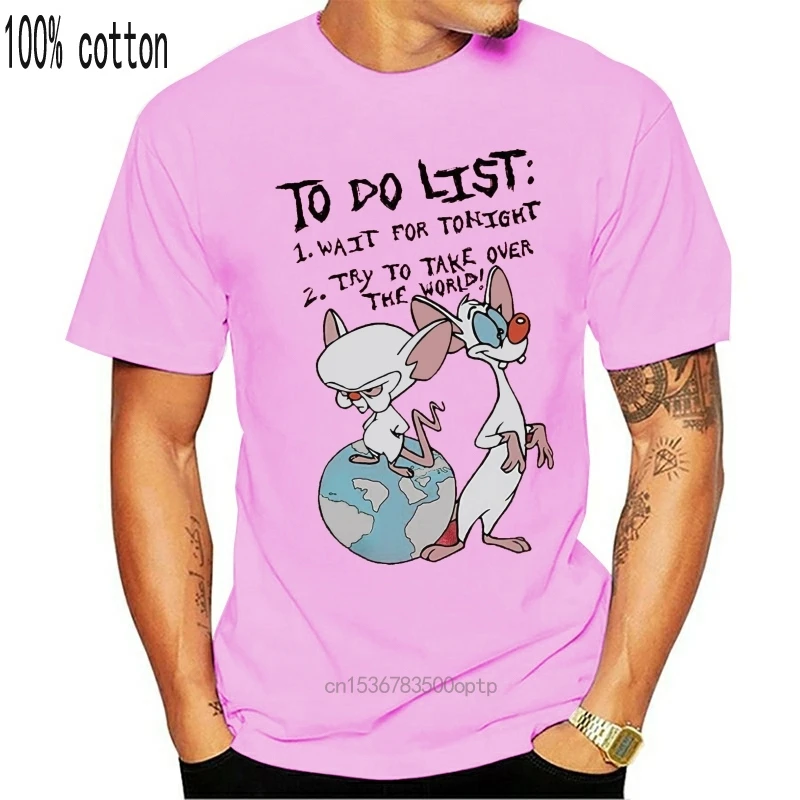 

Pinky And The Brain To Do List T-Shirt TEE Shirt Cotton Customize