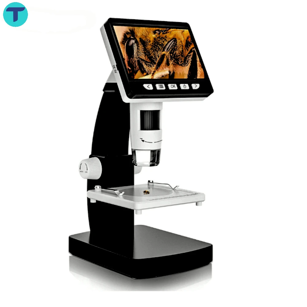 

T 4.3 inches LED Digital Microscope 1000X 1080P HD Coin Microscope Magnifier with Stand Soldering for Electronics PCB Repair