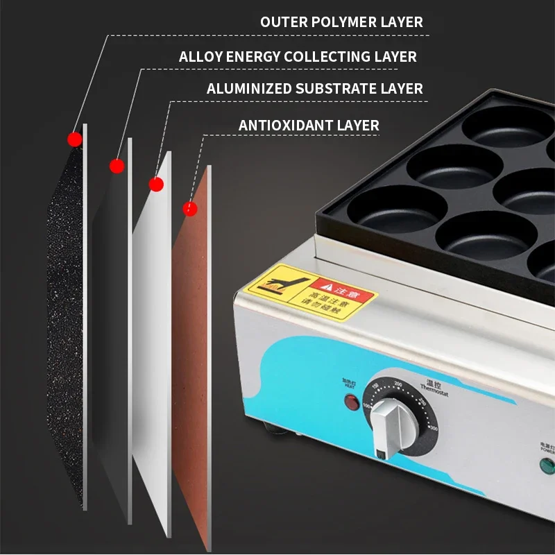 RJ-18KE Egg Burger Machine Oven 4000W Electric Heating Chinese Burger Machine Red Bean Cake Machine Egg Butter Burger 6