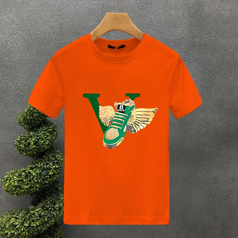 Marke Schuh 100 % Baumwolle Hohe Qualität Druck Paar Tees Sommer Haruku Für Männer/Frauen Kurzarm T-shirt Asiatische größe_voghion.com