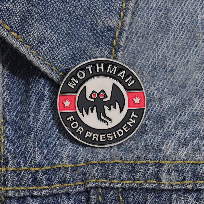 

MOTHMAN Enamel Pins Custom Comics Character Insect Brooches Lapel Badges Cartoon Animal Jewelry Gift for Kids Friends