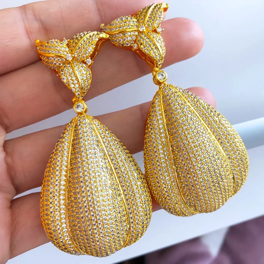 

Missvikki Gorgeous Dubai Earrings For Women Bridal Wedding Party Earrings Jewelry Luxury Round Chic High Quality New Accessories