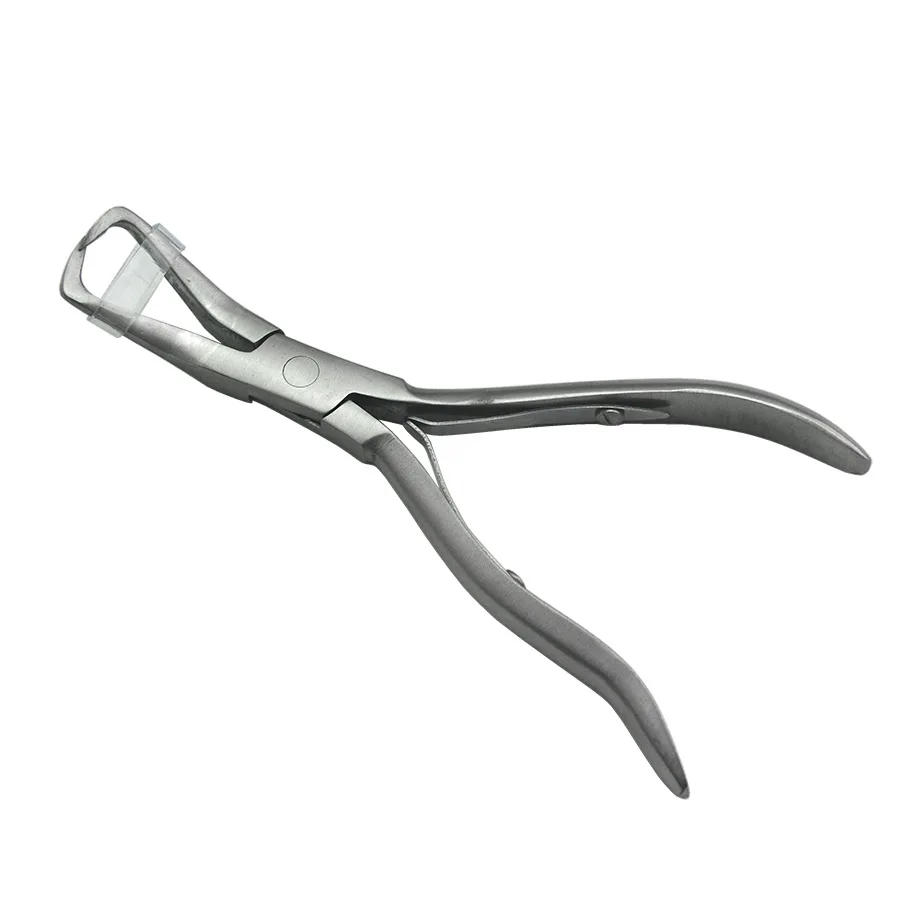 1 PC 6 inch BENT NOSE Silver Stainless Steel Hair Extension Pliers with two teeth Keratin Hair Extensions Removal Tools