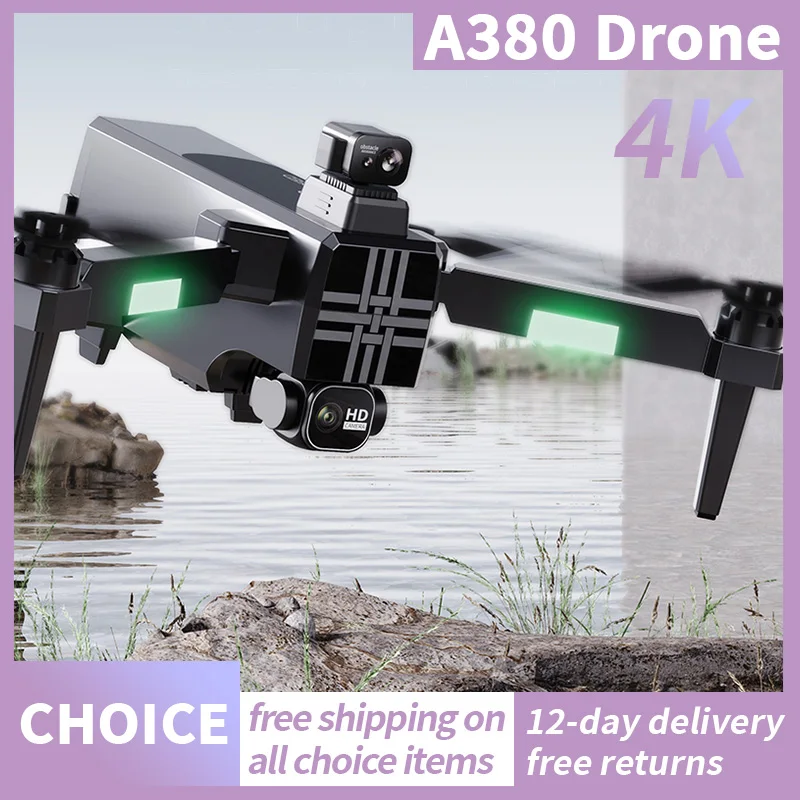 

NEW A380 Digital 5G Drone 3-axis PTZ Electronic Anti-shake ESC 8K HD Dual Camera Super Battery Life Brushless RC FPV Helicopter