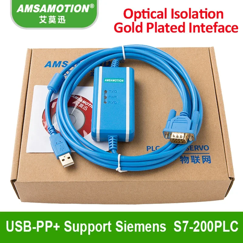 지멘스 프로그래밍 케이블 S7-200 PLC 통신 다운로드 케이블, 데이터 라인 USB-PPI 및 금도금 인터페이스