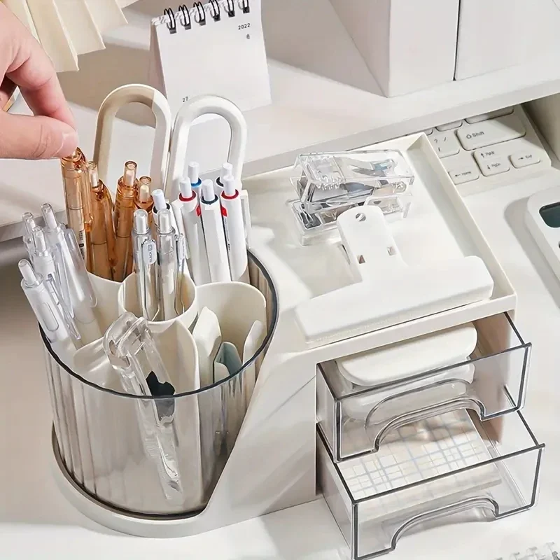 360 Degree Rotating Organizers Multi Function Pen Holder pen holder stationery organizer Desk Organizer Office Stationery Storage Accessories School Supplies