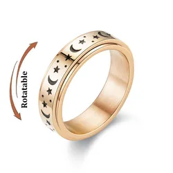 Celestial Fidget Spinner Ring - Stainless Steel Anti - Stress Accessory - 8 (1129)