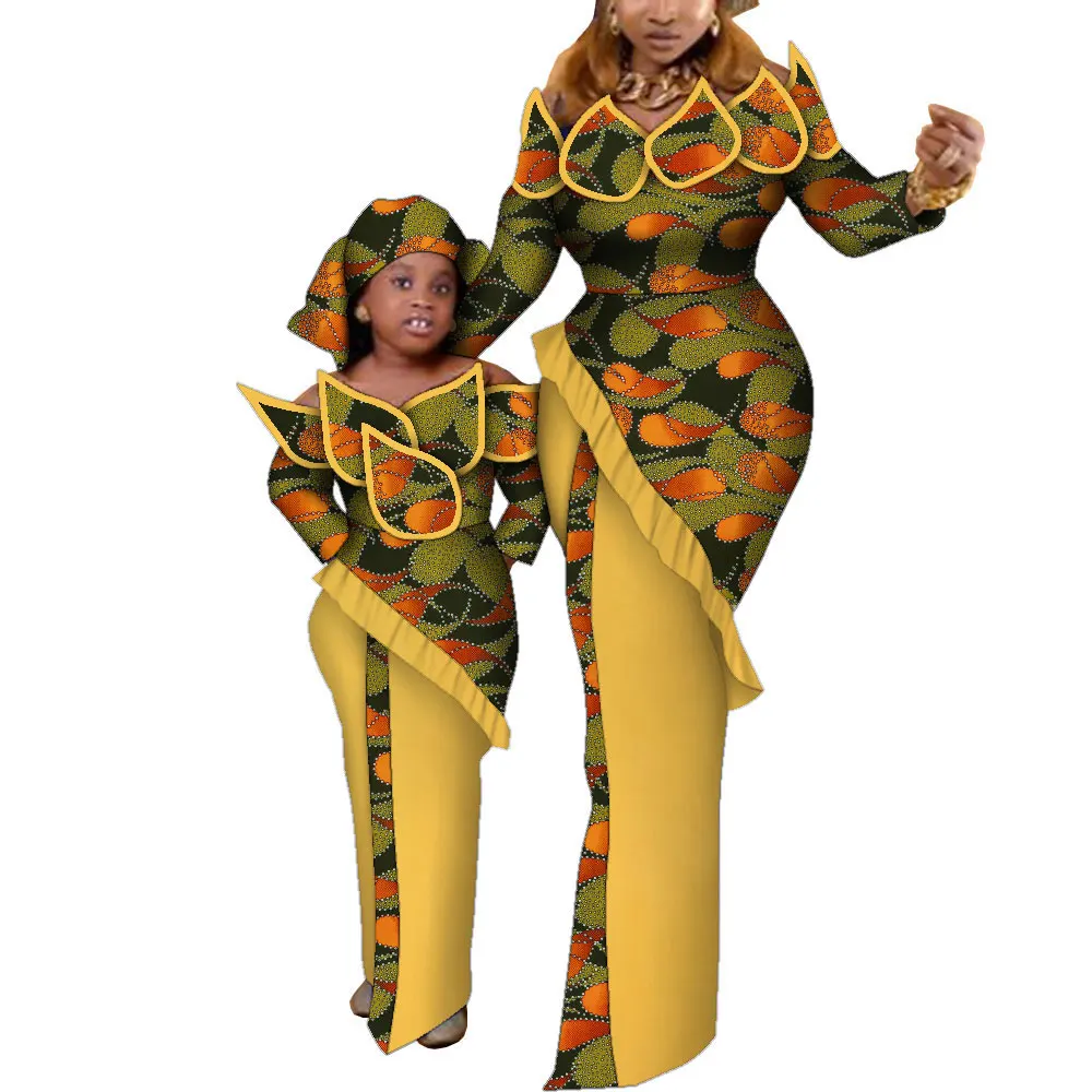 Fashion Mom Daughter Dress Ankara Dresses Women Girls Family