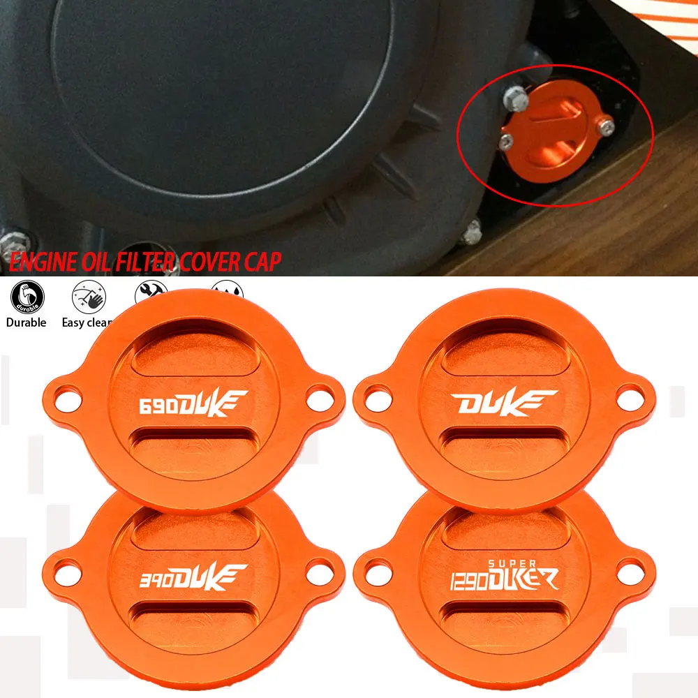 

Motorcycle Billet Oil Filter Cover Cap For KTM 450 500 EXC SXF 690 990 1050 1190 1290 SMC ENDURO Aadventure Duke RC 125 200 390