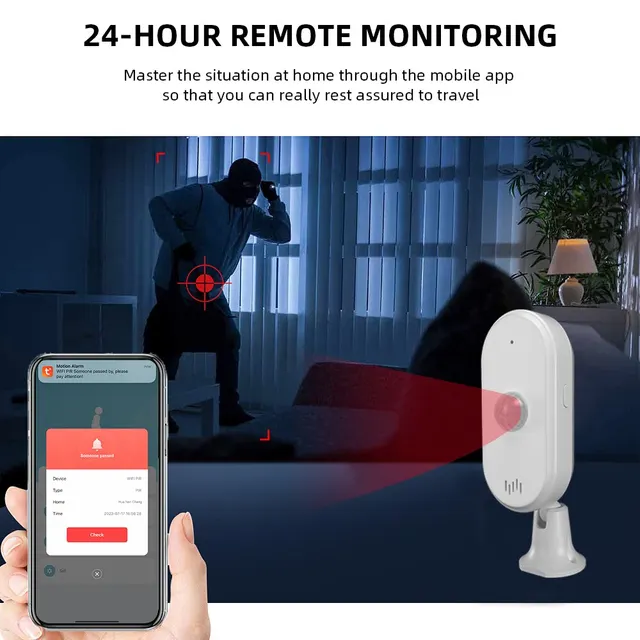 WiFi PIR Motion Sensor Tuya APP Security Burglar Alarm Infrared Movement Human PIR Motion Sensors Detector PIR Home Security 2
