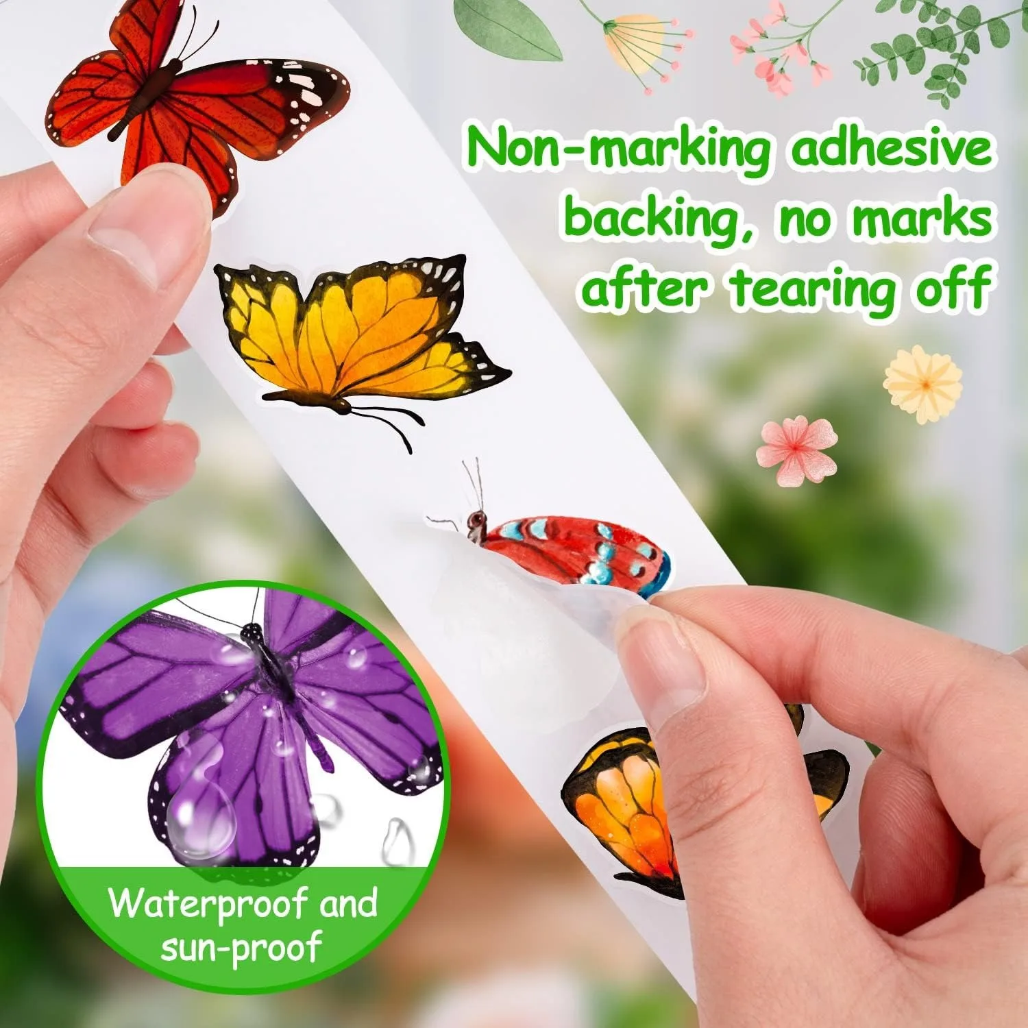 500Pcs Butterfly Flower Shaped Sticker Decoration Gift Box Sticker Label Stationery Sticker
