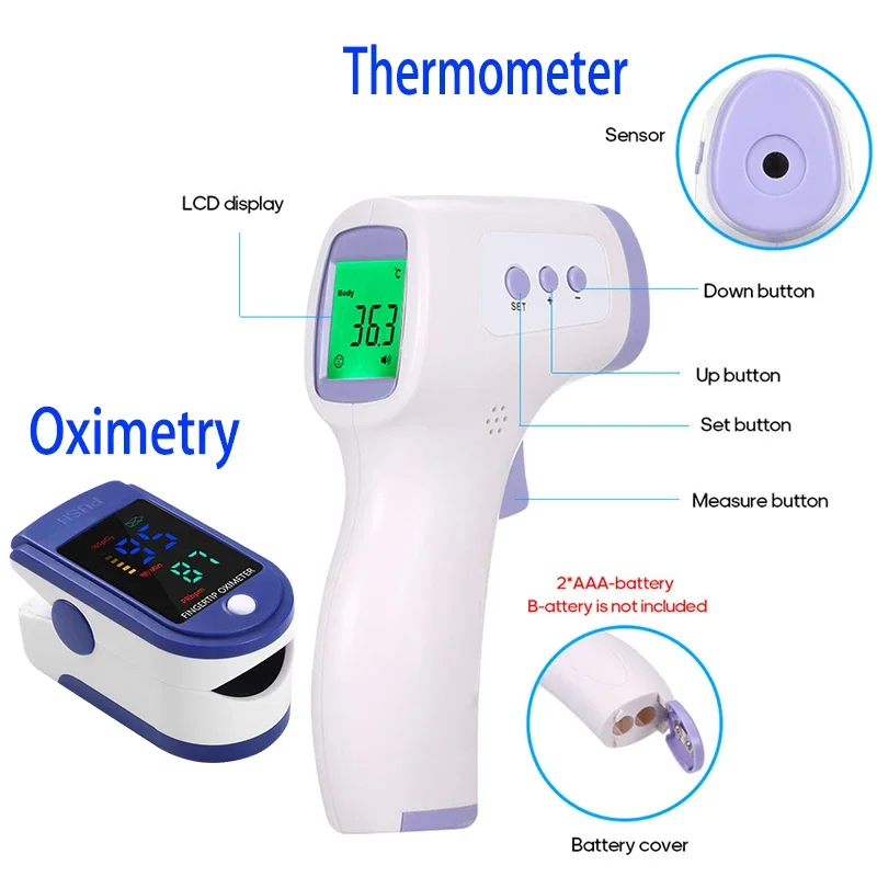 NoncontactInfraredThermometerDigitalForeheadThermometerLaserAdultChildrenTemperature