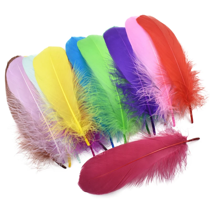 20Pcs/Lot Colored Goose Feathers for Crafts Decoration DIY Handicraft Accessories Dream Catcher White Geese Feather Plumes Decor