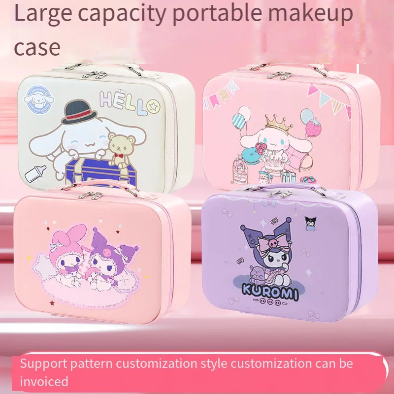 Custodia Cosmetica Cartoon Sanhos Con Specchio Kawaii Girl Water Proof Borsa Cosmetica Portatile Ad Alta Capacità Con Cerniera