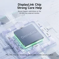 4K 60Hz USB C/USB 3.0 to Dual HDMI Dock Station DL6950 Chip DisplayLink Compatible with Windows macOS mac M1/M2 Android Chrome 2